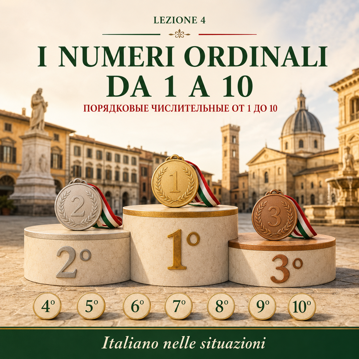 I numeri ordinali da 1 a 10